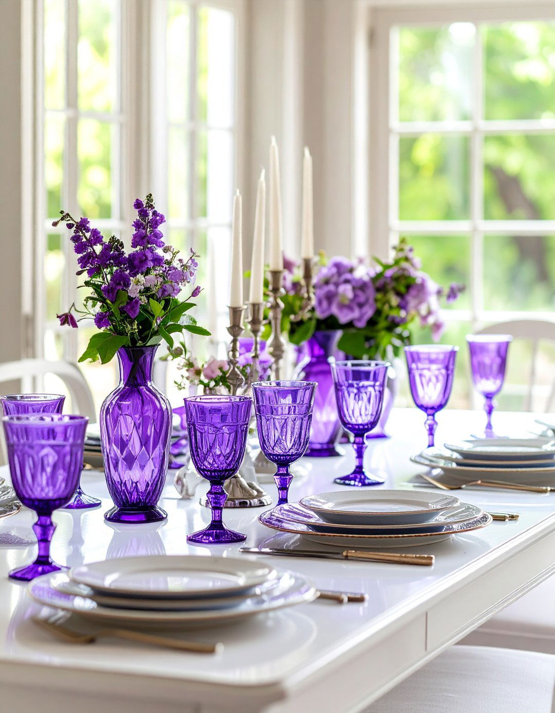 Vintage Purple Depression Glass Collection - 24 Purple Dining Room Ideas