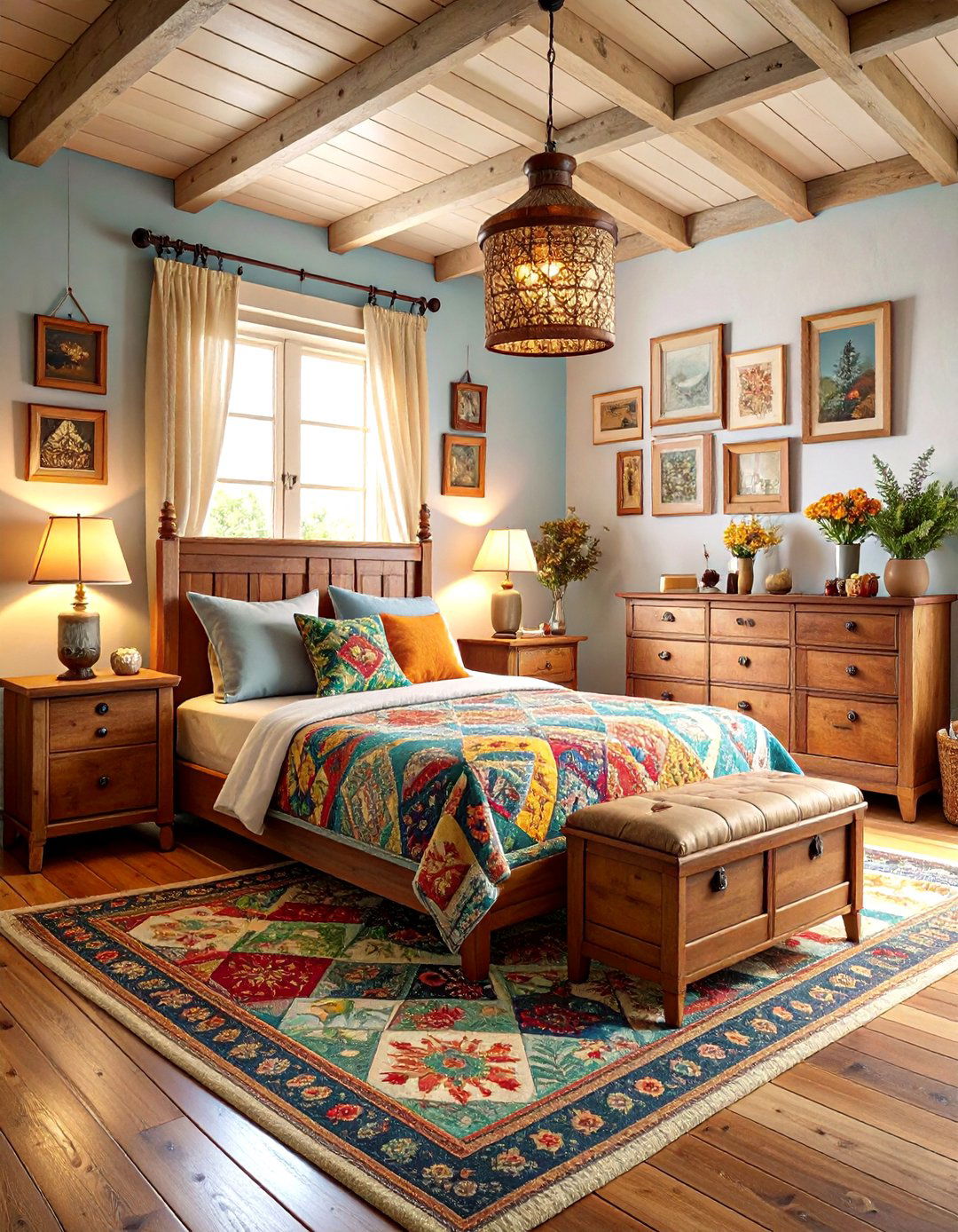 Vintage Quilt Heritage Bedroom - 24 Fall Bedroom Decor Ideas