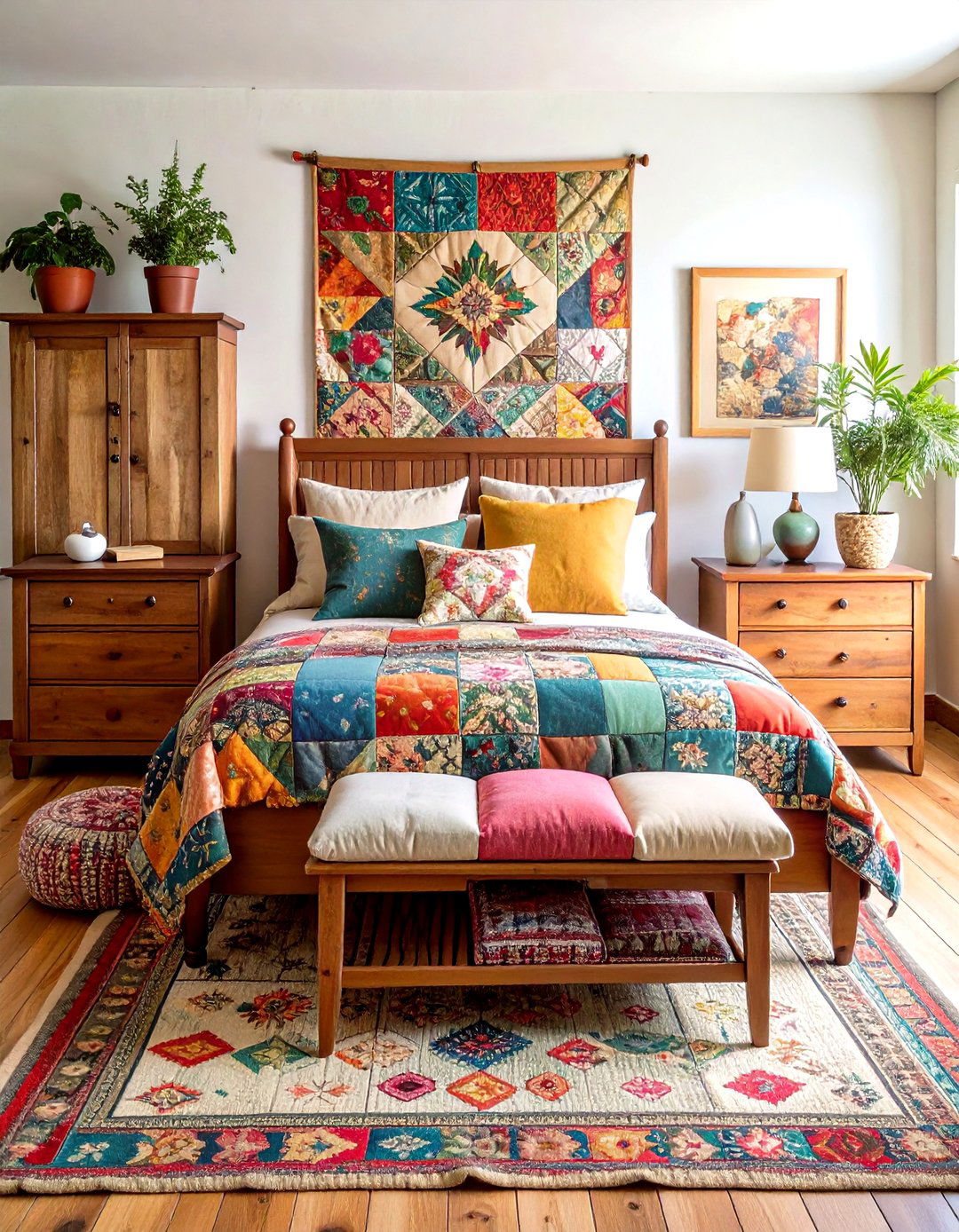 Vintage Quilted Bedding Haven - 24 Cottagecore Bedroom Ideas