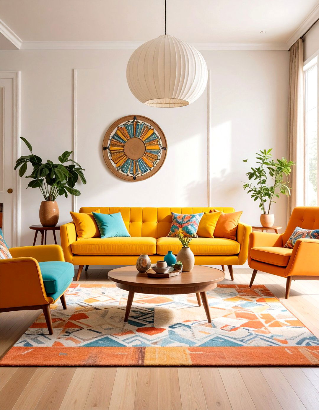 Vintage Rainbow Living Room - 24 Colorful Living Room Ideas