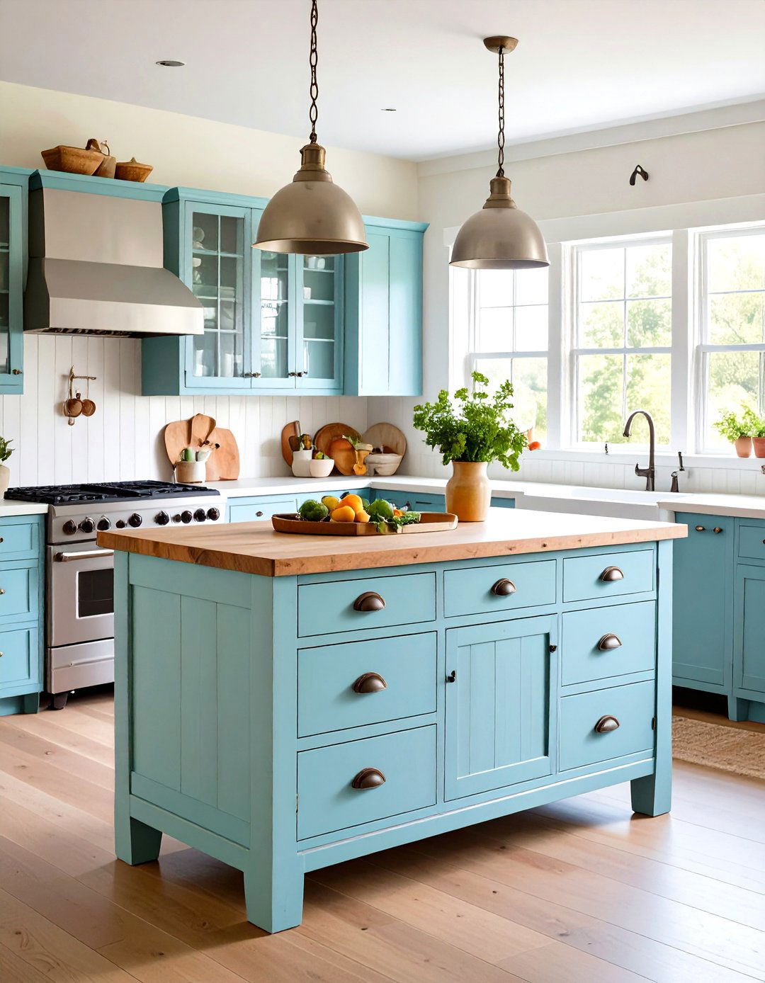 Vintage Repurposed Furniture Island - 24 Farmhouse Kitchen Island Ideas