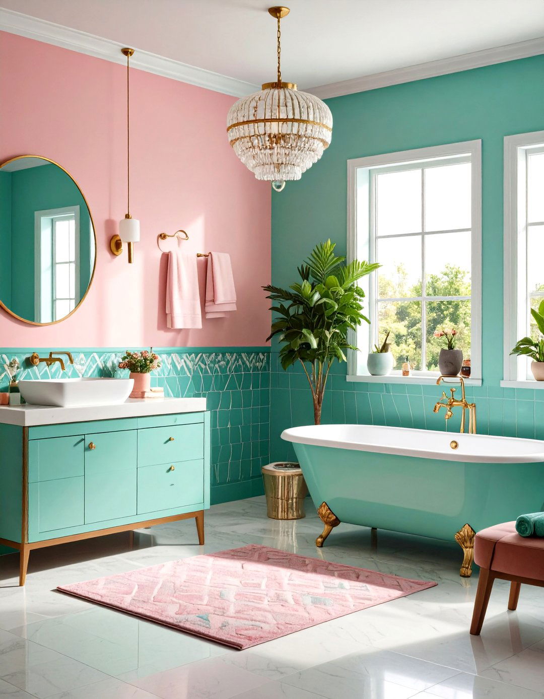 Vintage Retro Bathroom Prints - 24 Bathroom Wallpaper Ideas