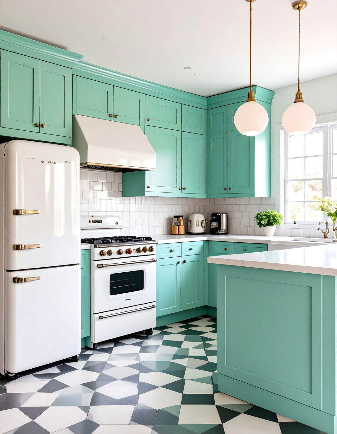 Vintage Retro Inspired Kitchen - 24 Kitchen With White Appliances Ideas