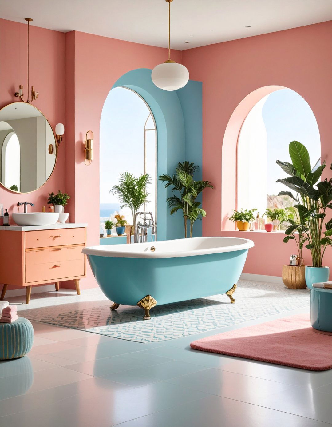 Vintage Retro Pool Bathroom - 24 Pool Bathroom Ideas