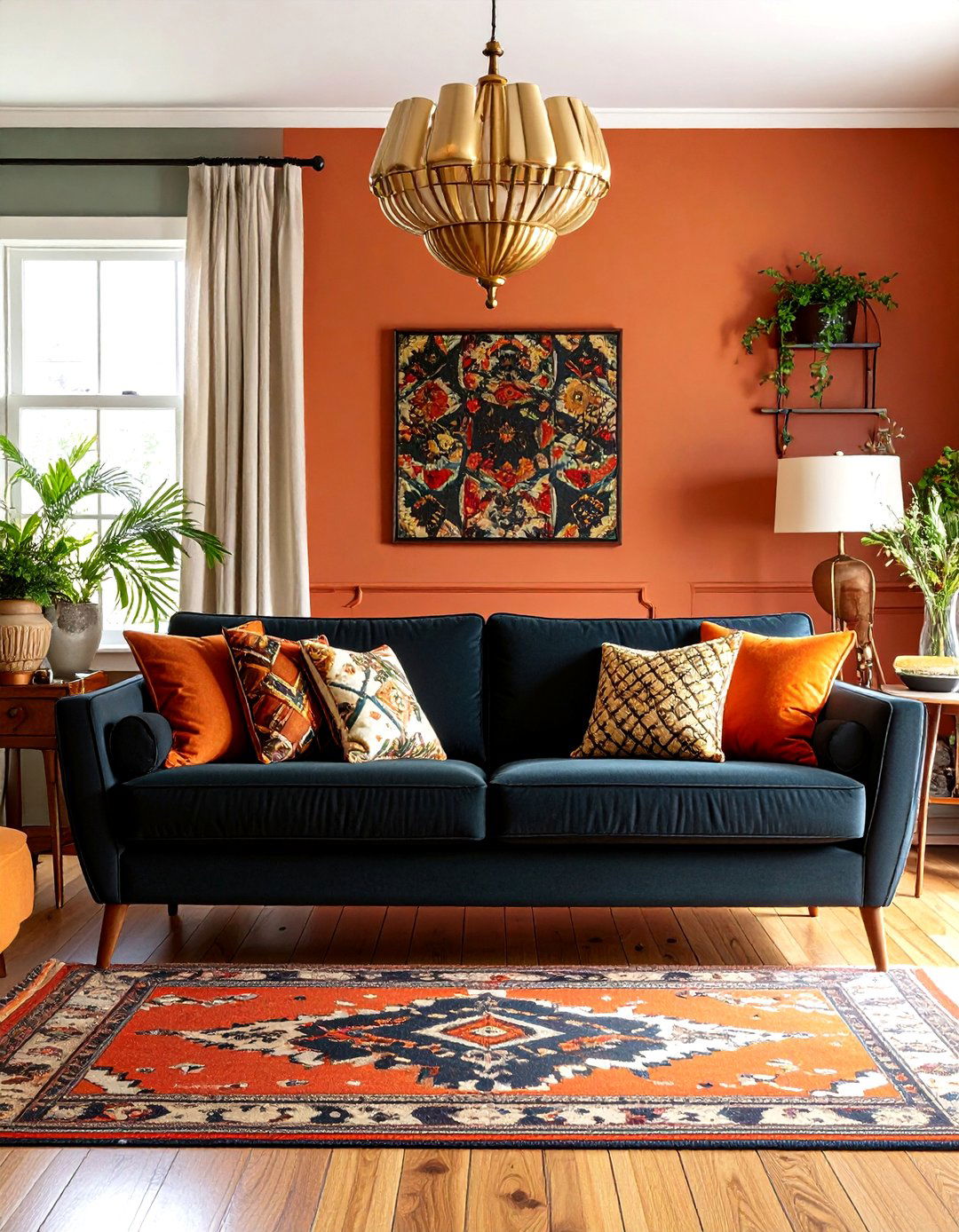 Vintage Retro Revival - 24 Living Room Ideas With Black Couches
