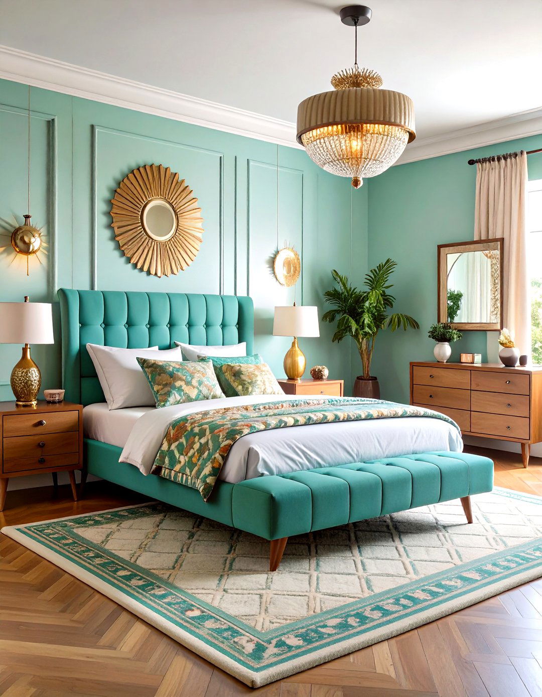 Vintage Retro Turquoise Bedroom - 24 Turquoise Bedroom Ideas