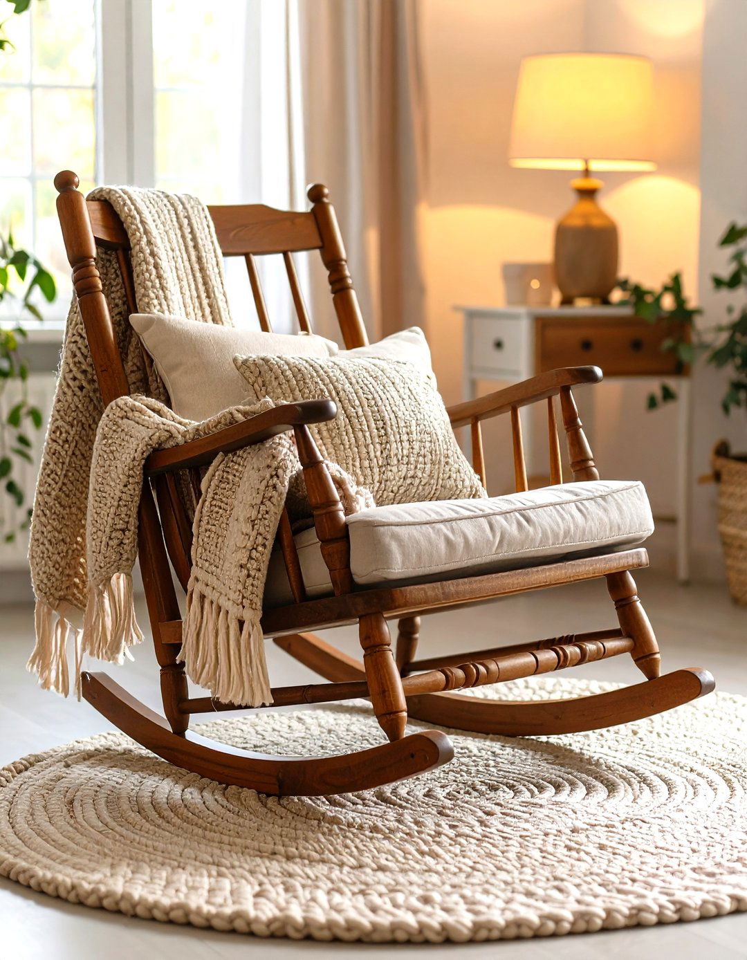 Vintage Rocking Chair Corner - 24 Rustic Nursery Ideas