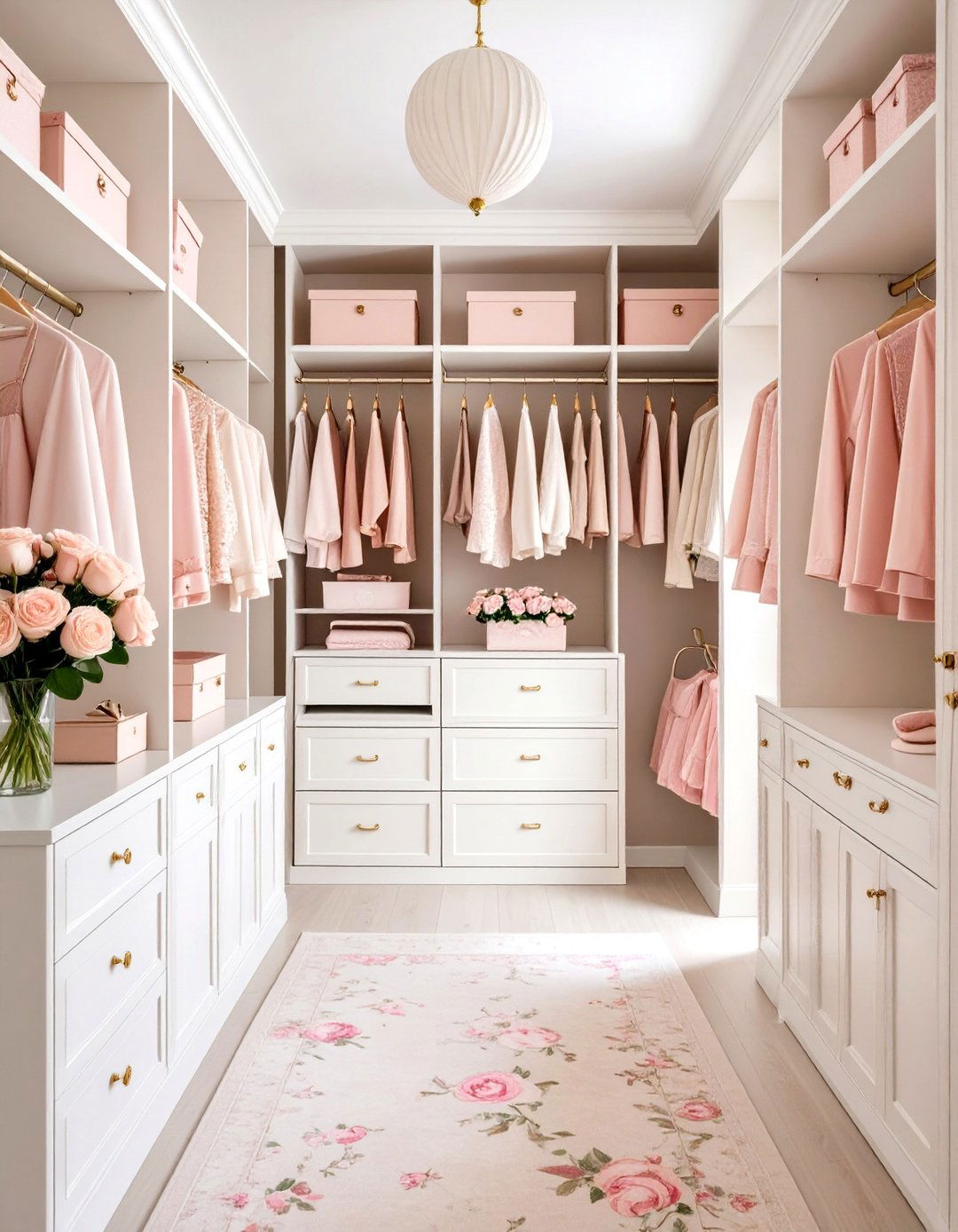 Vintage Rose Garden Closet with Romantic Florals - 24 Closet Wallpaper Ideas