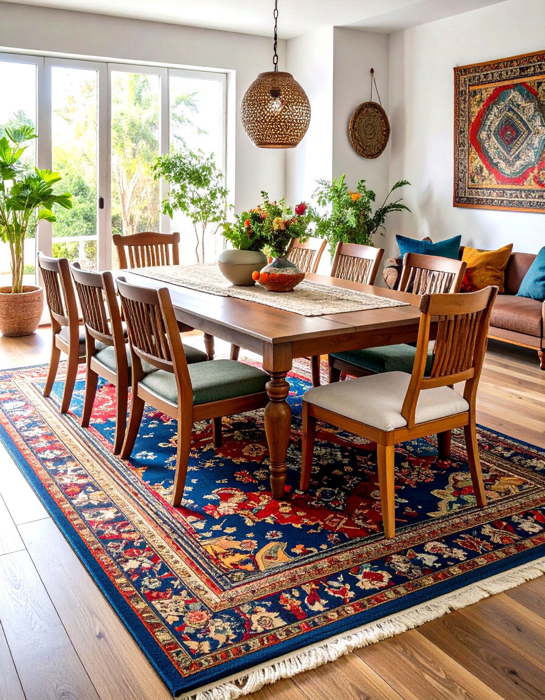 Vintage Rug Dining Room Foundation - 24 Boho Farmhouse Decor Ideas