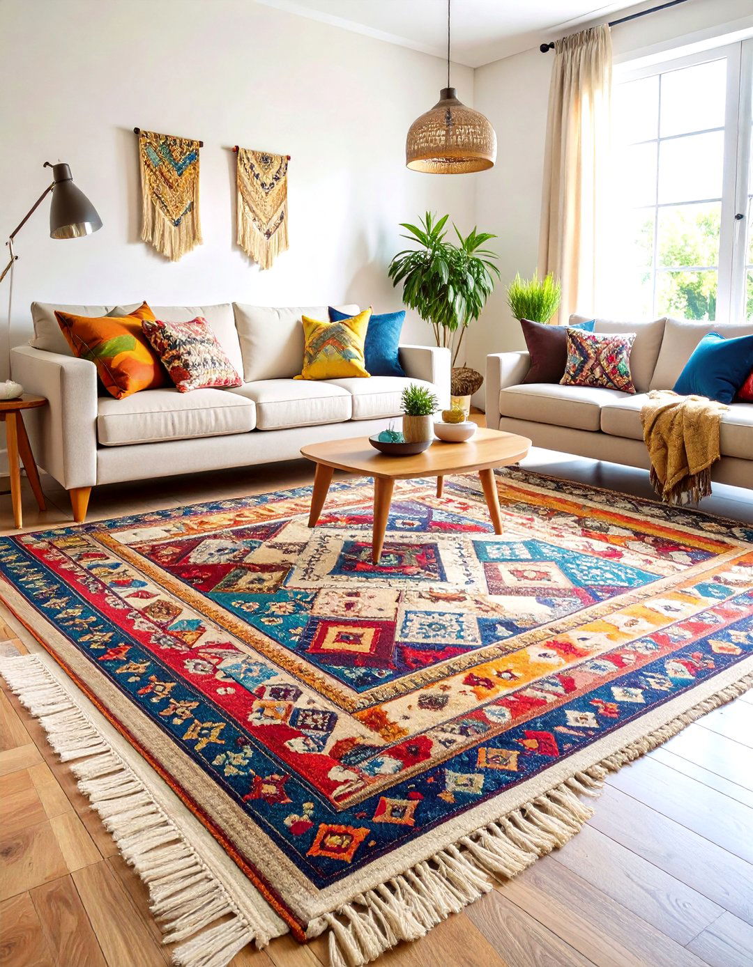 Vintage Rug Layering Techniques - 24 Budget Apartment Living Room Ideas