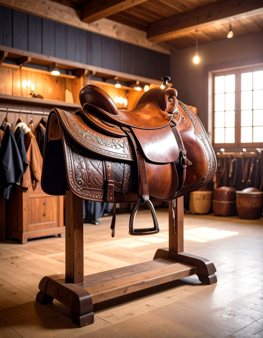 Vintage Saddle Display Features - 24 Western Decor Ideas