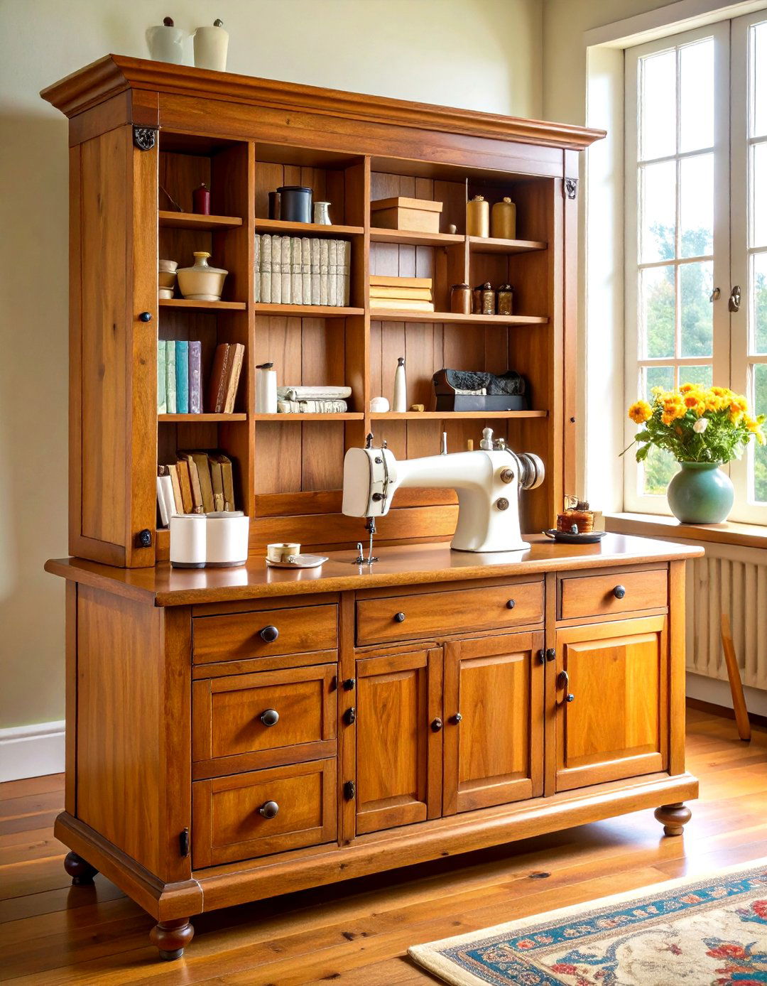 Vintage Sewing Cabinet Restoration - 24 Sewing Room Ideas