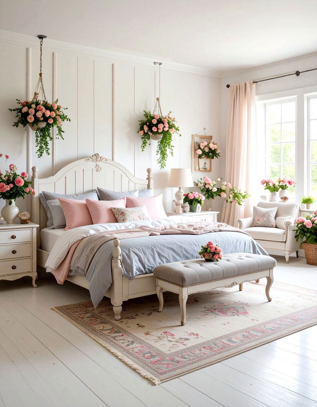 Vintage Shabby Chic Pink and Grey - 24 Pink and Grey Bedroom Ideas