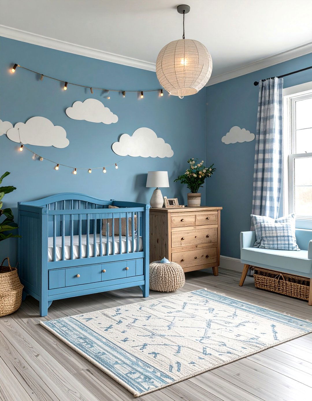 Vintage Sky Blue Cloud Cottage Nursery - 24 Cloud Themed Nursery Ideas