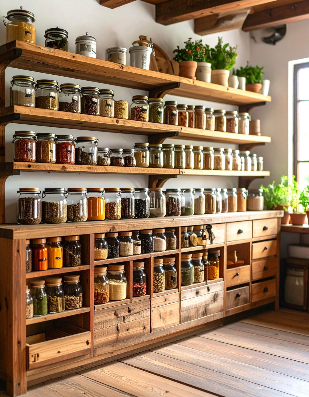 Vintage Spice Storage and Organization - 24 Primitive Kitchen Ideas