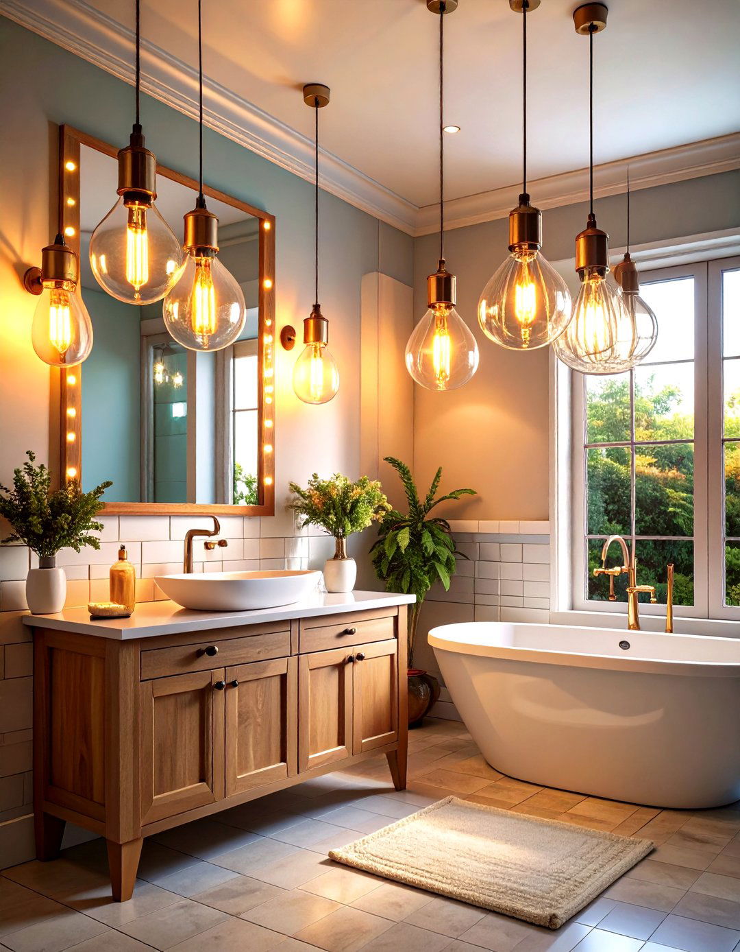 Vintage Style Edison Bulb Fixtures - 24 Small Bathroom Lighting Ideas