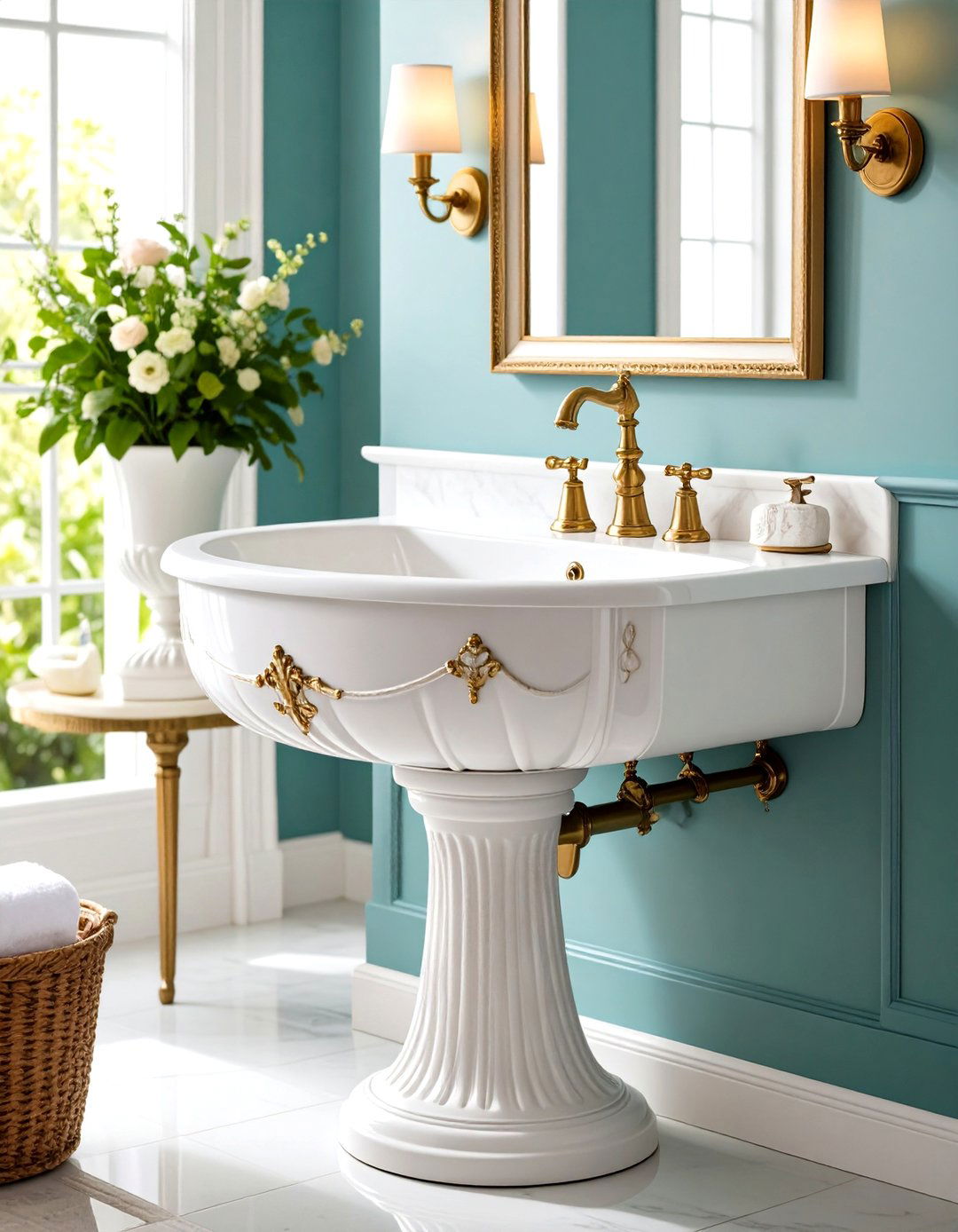 Vintage Style Pedestal Bathroom Sinks - 24 Bathroom Sink Ideas