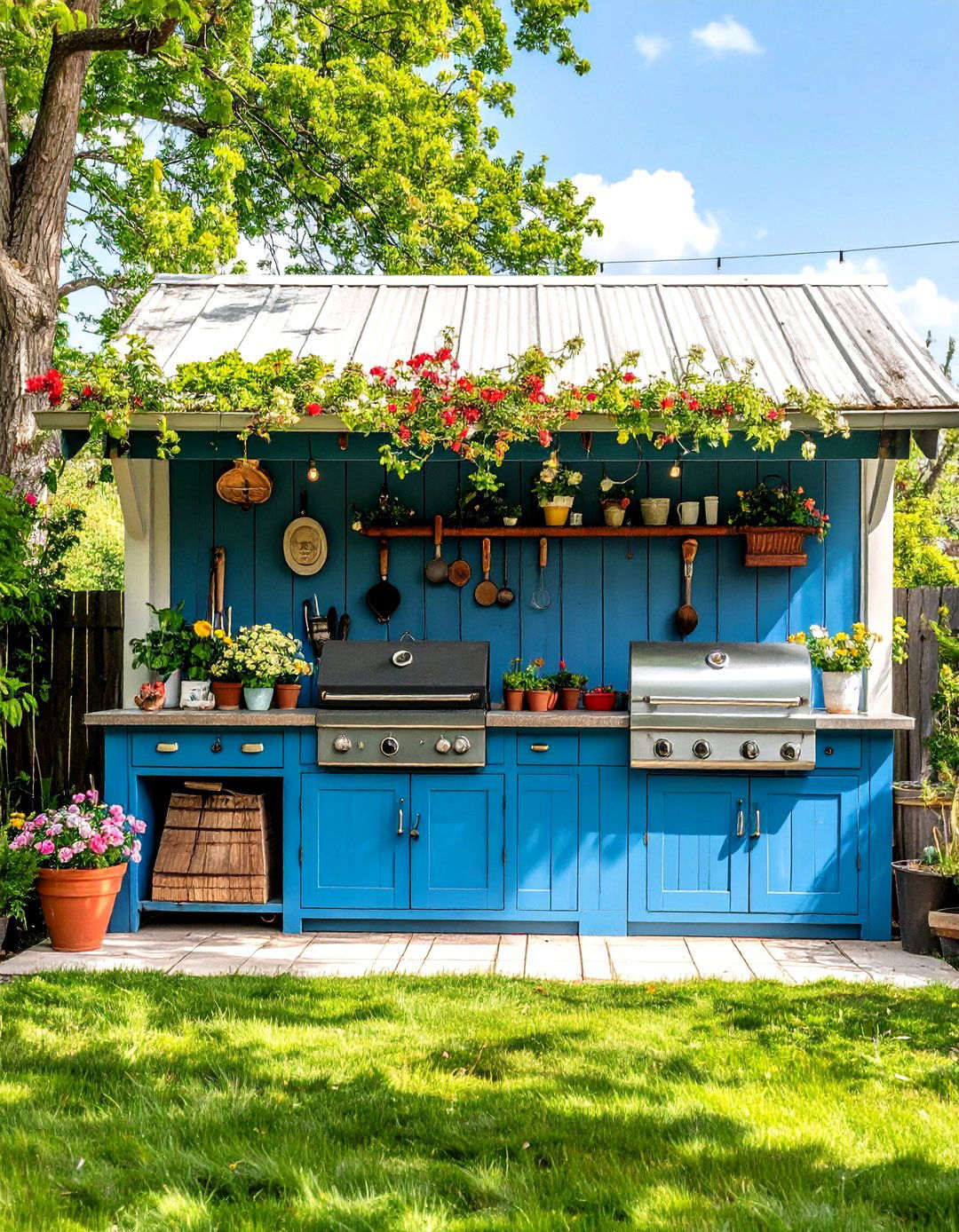 Vintage Style Restored Grill Station - 24 Grill Station Ideas