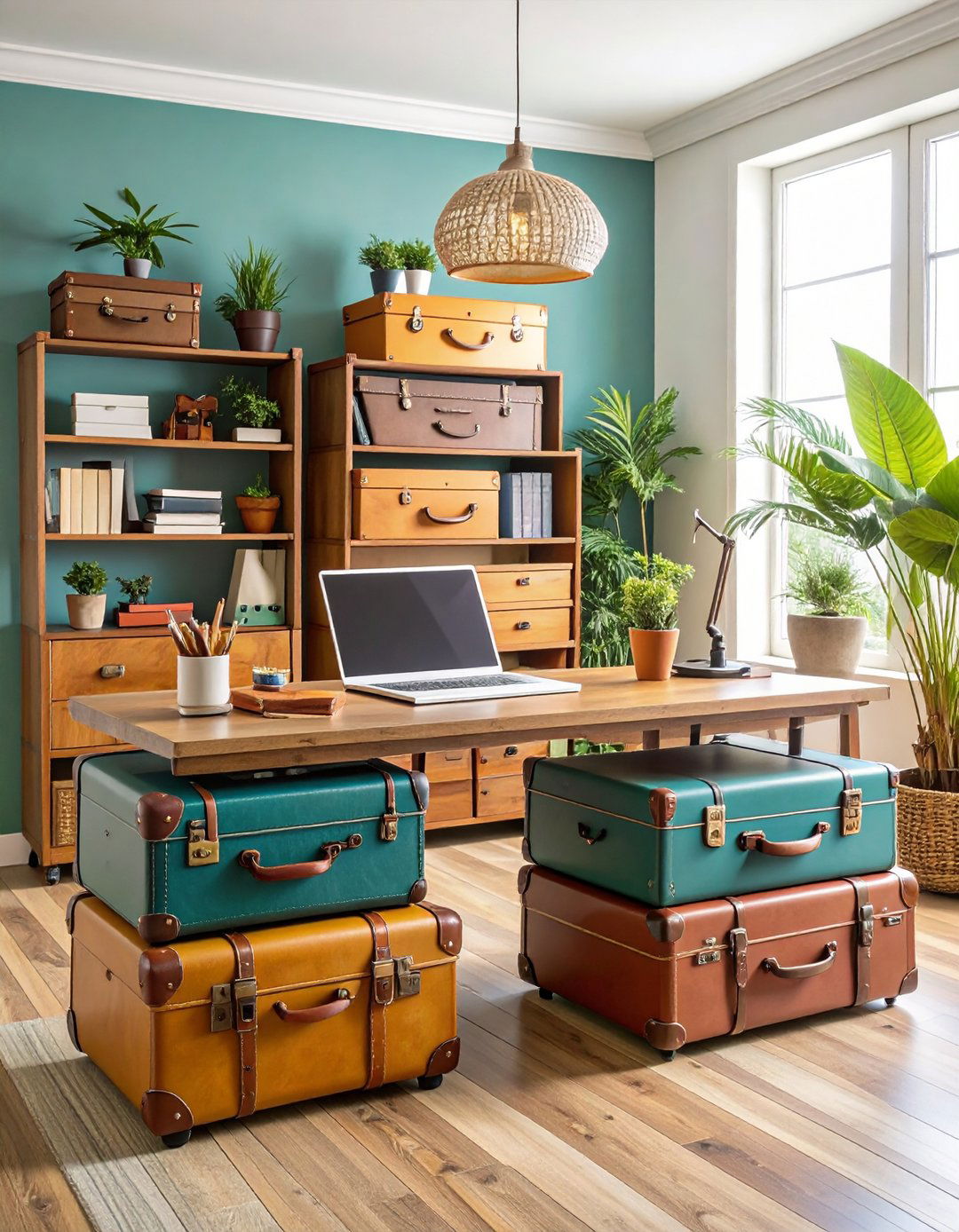 Vintage Suitcase Storage Desk