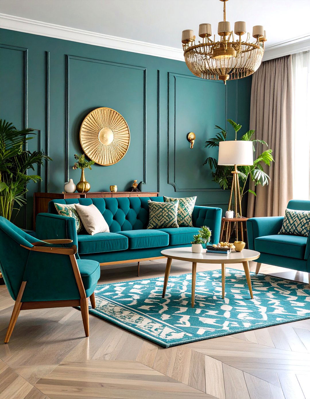 Vintage Teal Revival Style - 24 Teal Living Room Ideas