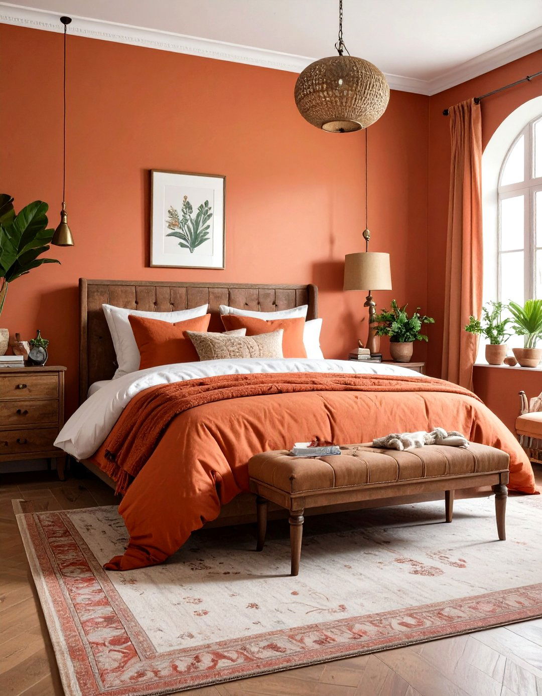 Vintage Terracotta Bedroom with Antique Charm - 24 Terracotta Bedroom Ideas