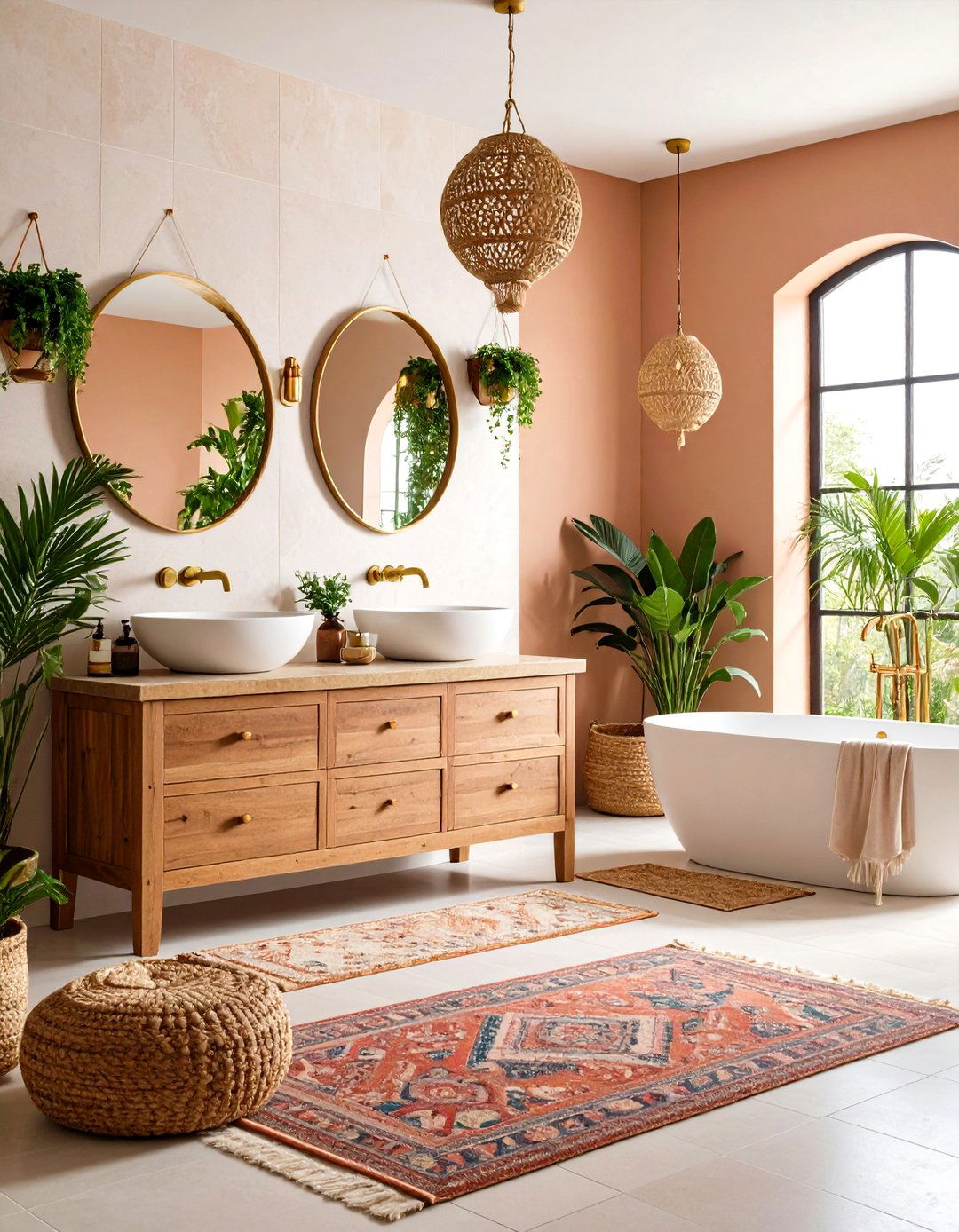 Vintage Textile Bathroom Retreat - 24 Bohemian Interior Design Ideas