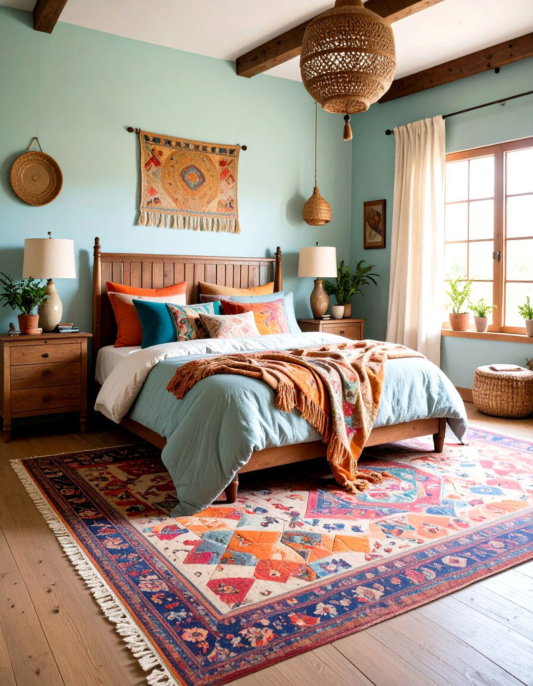 Vintage Textiles Bedroom Accent - 24 Boho-scandinavian Design and Decor Ideas