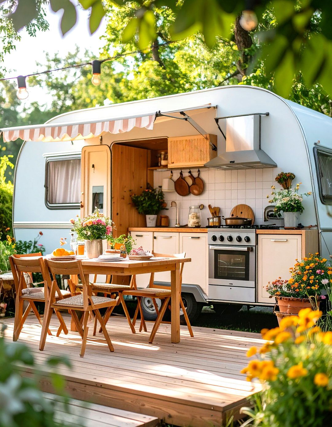 Vintage Trailer Converted Kitchen Station - 24 Rustic Outdoor Kitchen Ideas