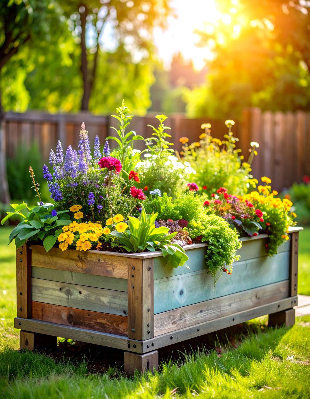 Vintage Truck Planter Farmhouse Patio Accent - 24 Farmhouse Patio Ideas