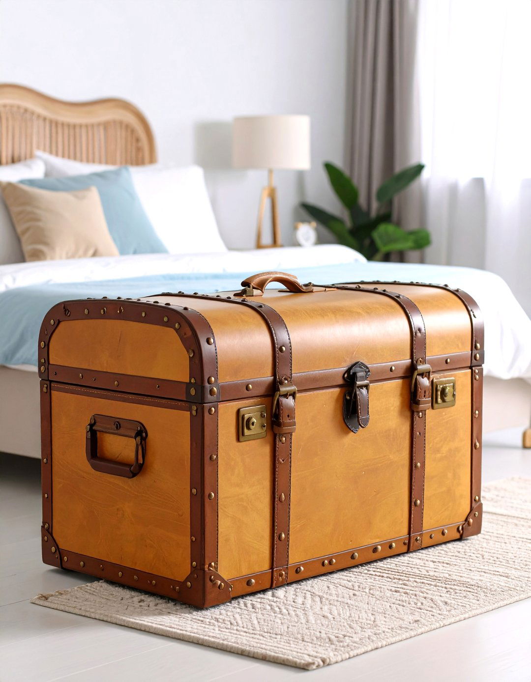 Vintage Trunk Nightstand - 24 Nightstand Ideas