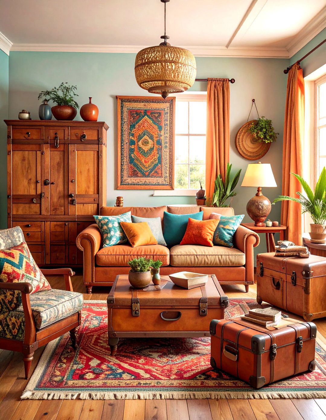 Vintage Trunk Storage Style - 24 Gypsy Bohemian Living Room Ideas