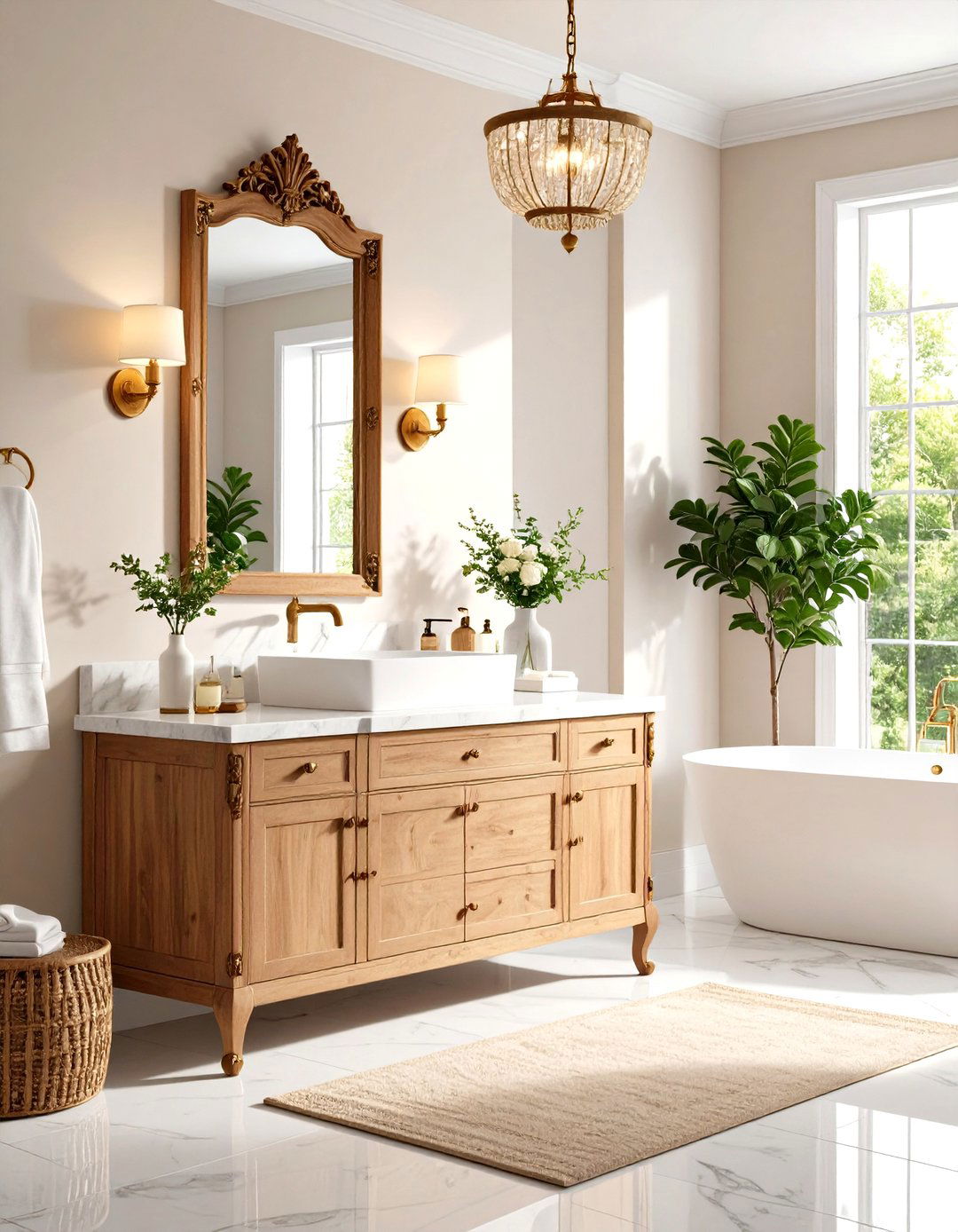Vintage Vanity Elegance - 24 Vintage Bathroom Ideas