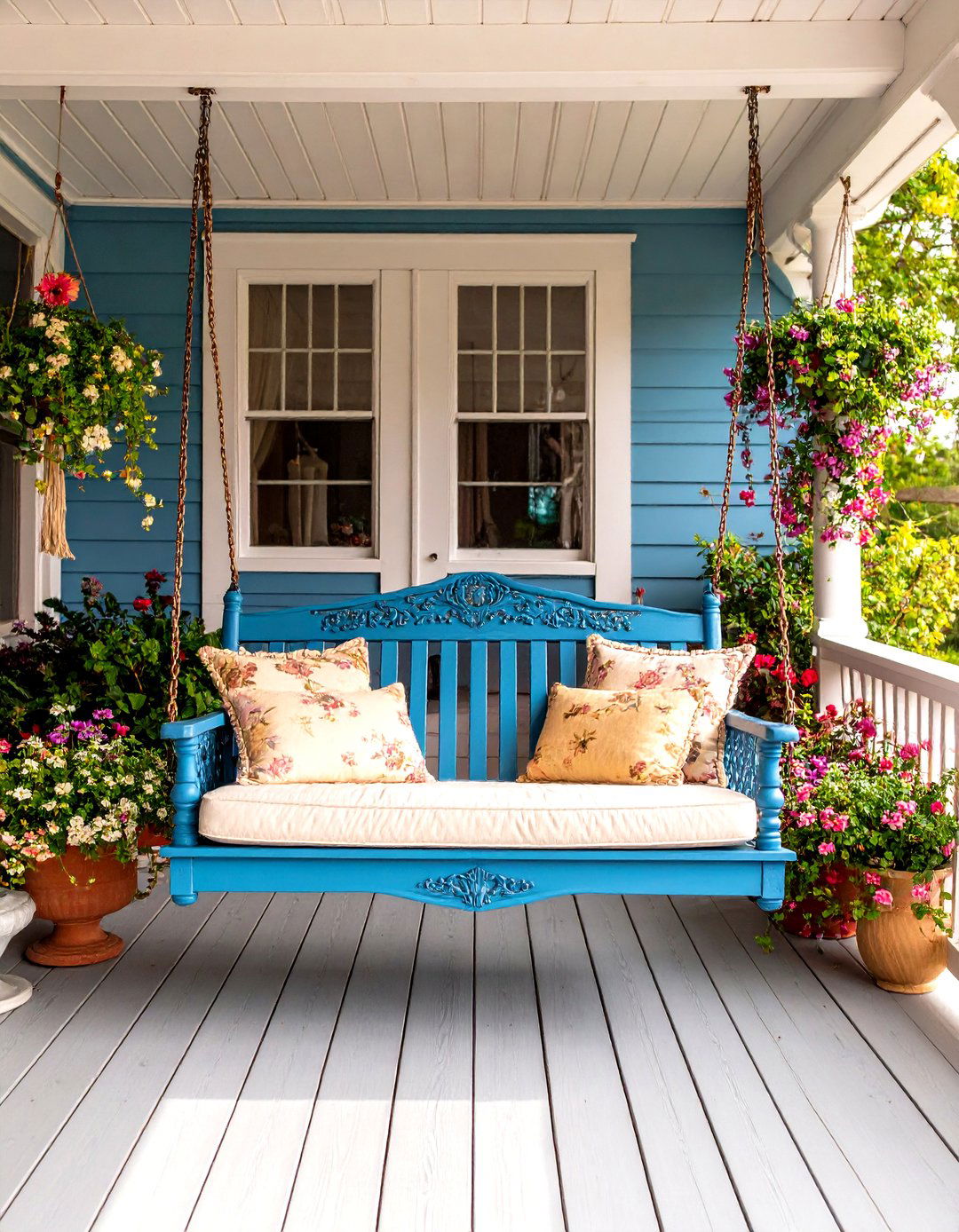Vintage Victorian Swing Porch Setup - 24 Victorian Porch Ideas