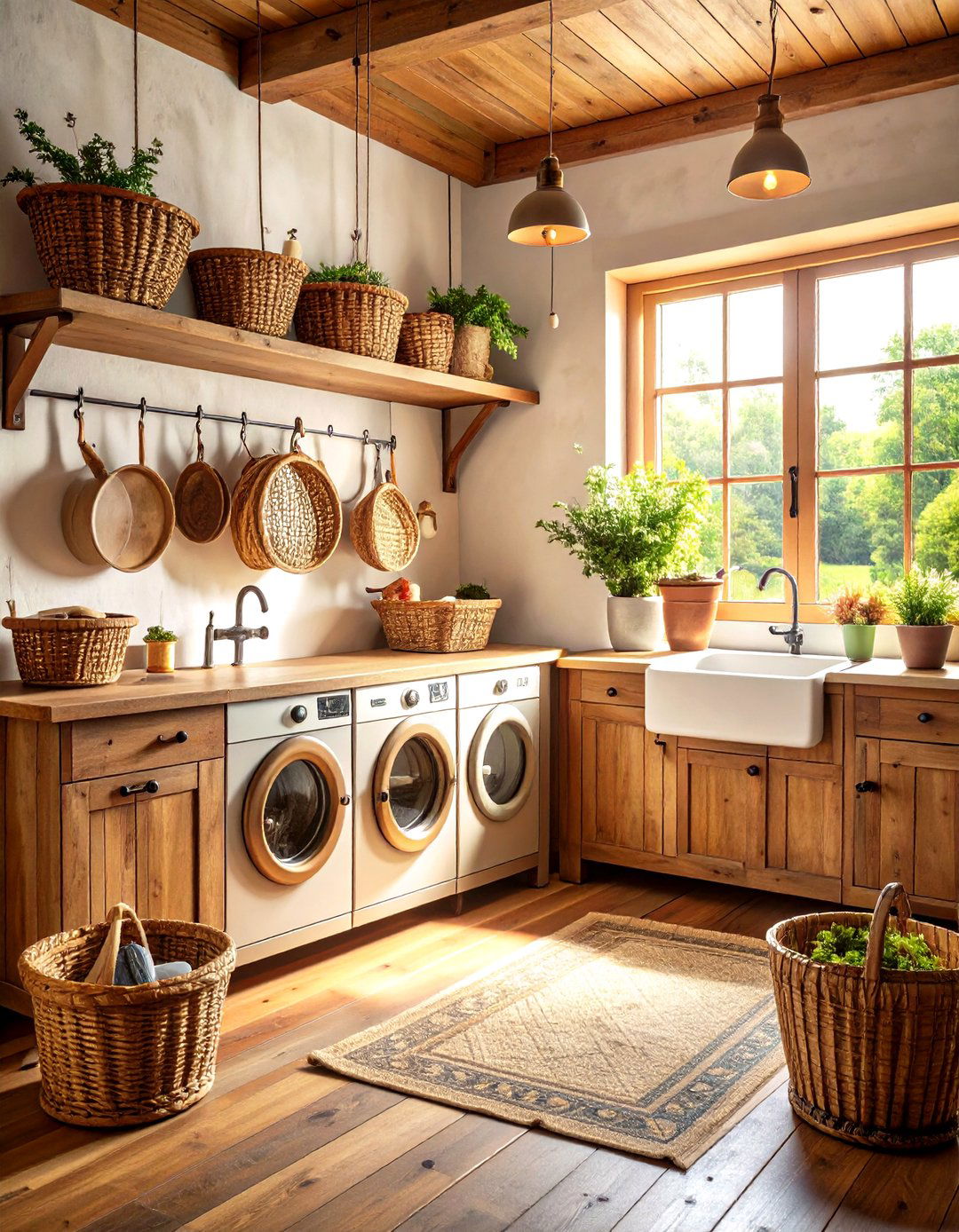 Vintage Wash Station Laundry Room - 24 Farmhouse Laundry Room Ideas