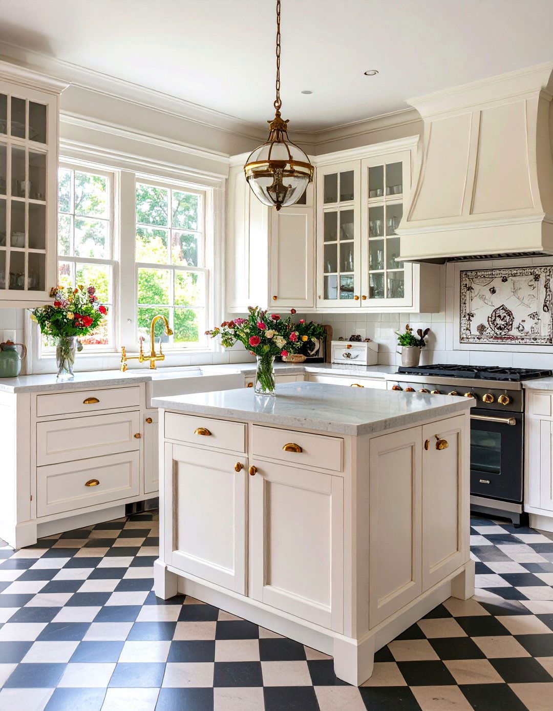 Vintage White Cabinets with Antique Gold Hardware - 24 White Kitchen Cabinets With Gold Hardwar
