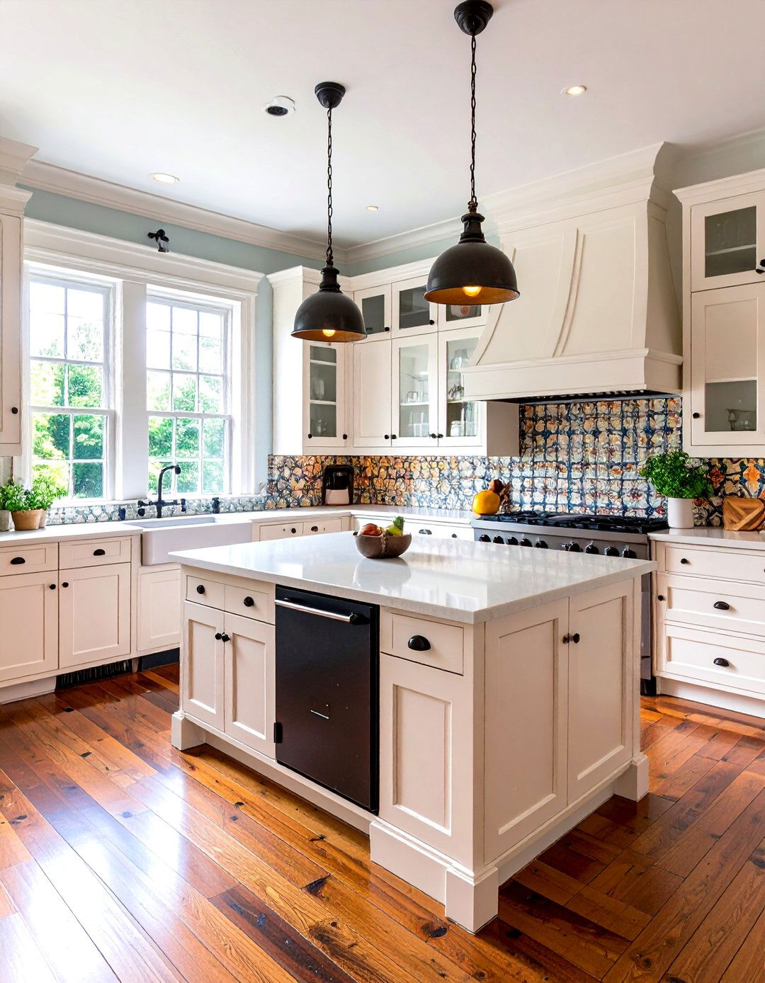 Vintage White Kitchen Black Island Revival - 24 white kitchen ideas with black island