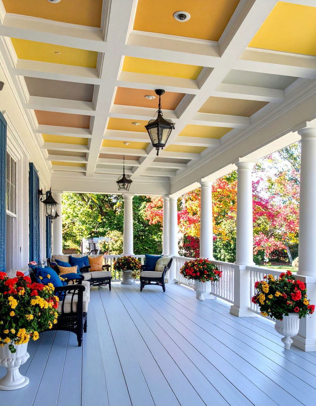 Vinyl Coffered Ceiling Design for Architectural Drama - 24 Vinyl Porch Ceiling Ideas