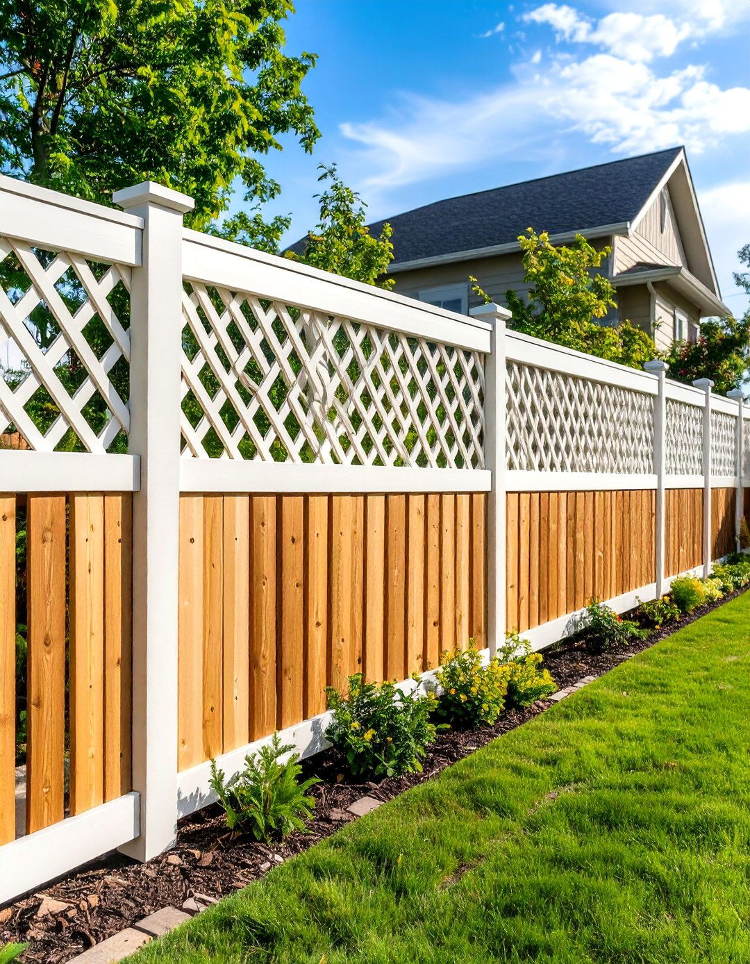 Vinyl Lattice Privacy Toppers - 24 Cheap Privacy Fence Ideas