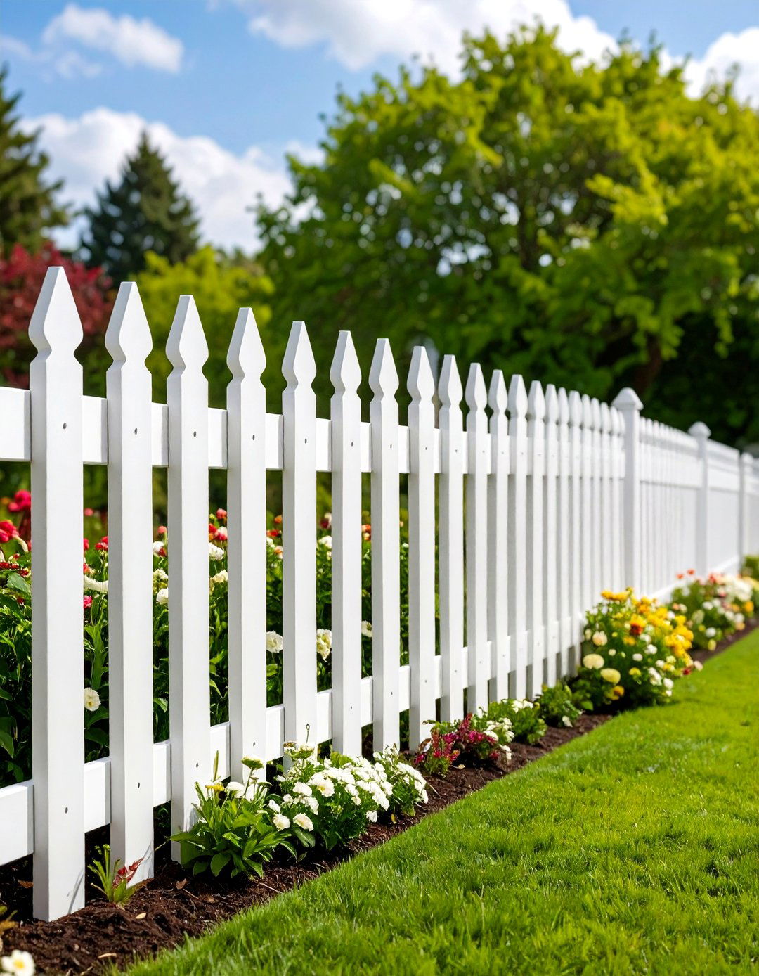 Vinyl Picket Low Maintenance - 24 Small Garden Fence Ideas