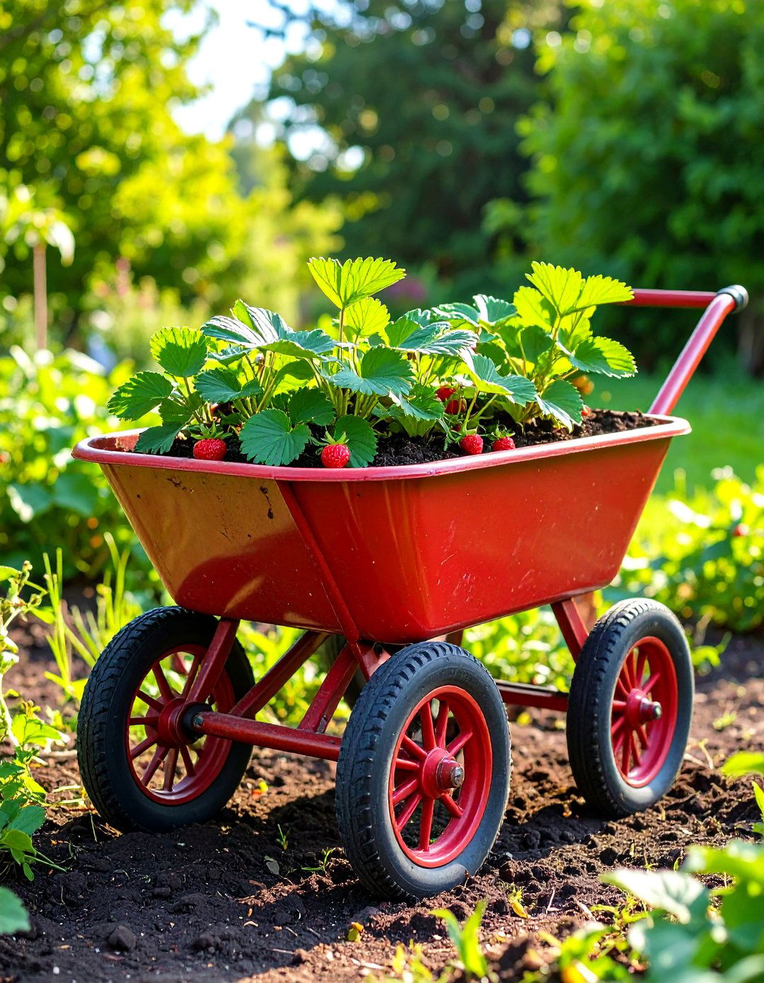Wagon Strawberry Gardens - 24 Strawberry Planter Ideas