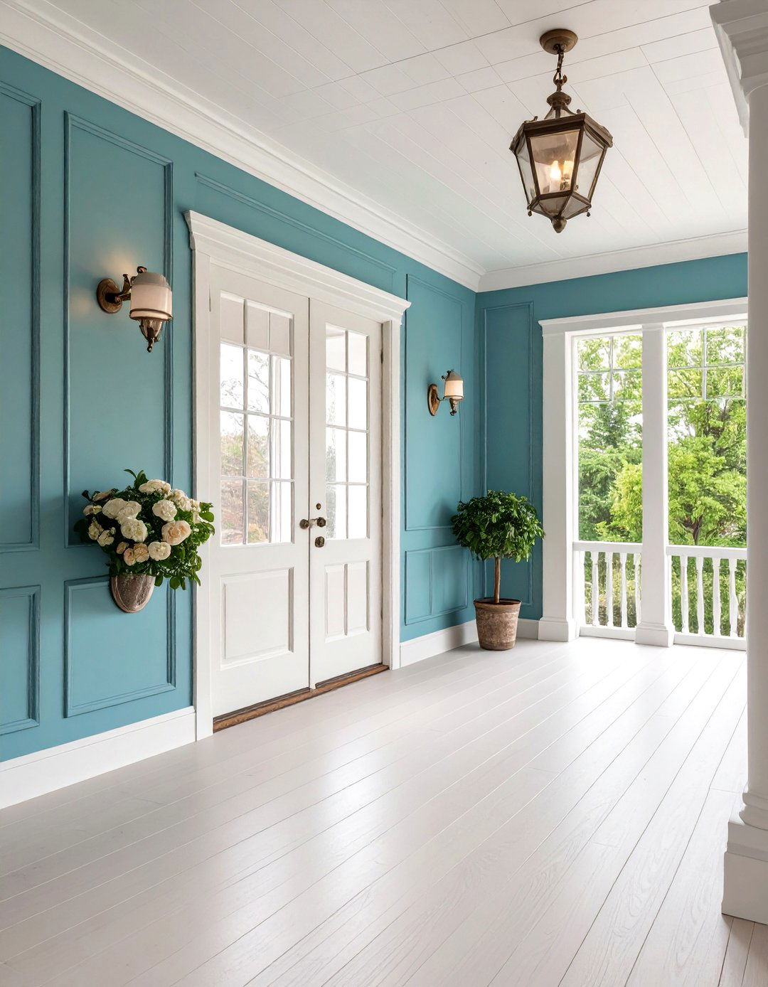 Wainscot Porch Wall Treatments - 24 Colonial Front Porch Ideas