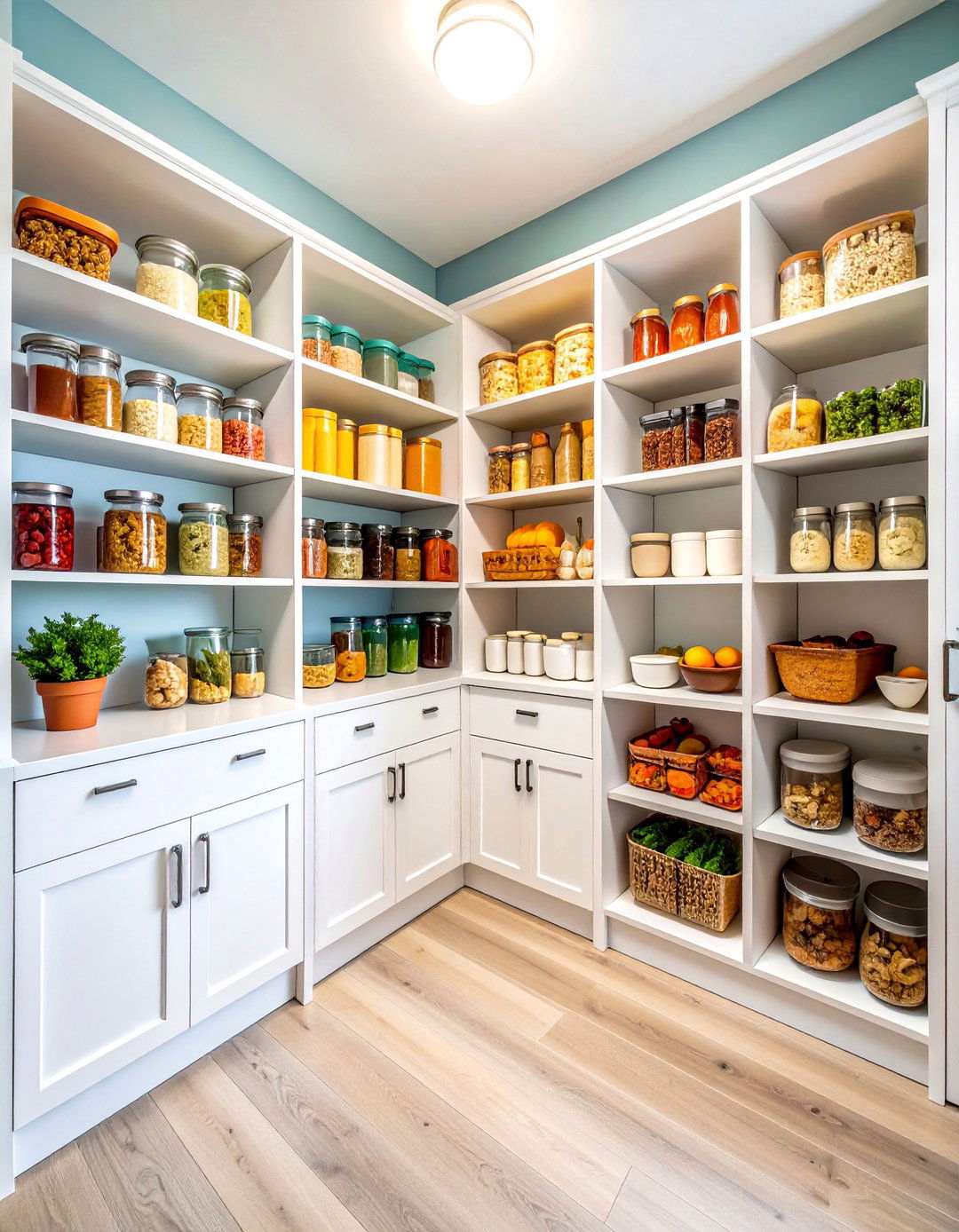 Walk In Pantry with U Shaped Layout - 24 Larder Cupboard and Pantry Ideas for Your Kitchen