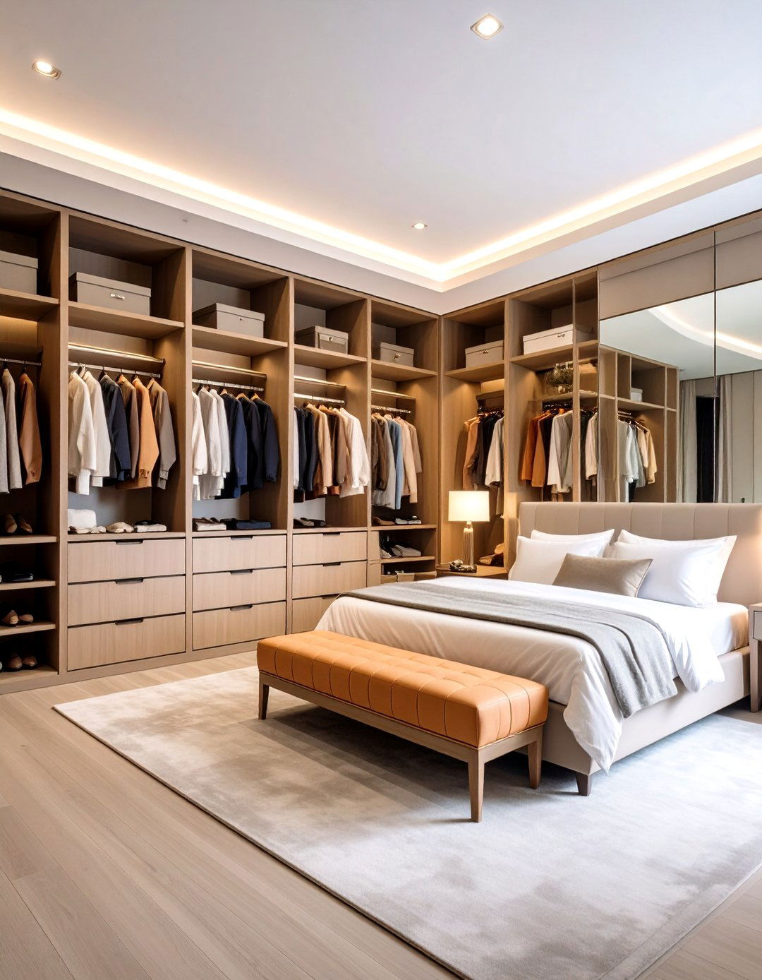 Walk in Closet Connected Layout - 24 Bedroom Layout Ideas