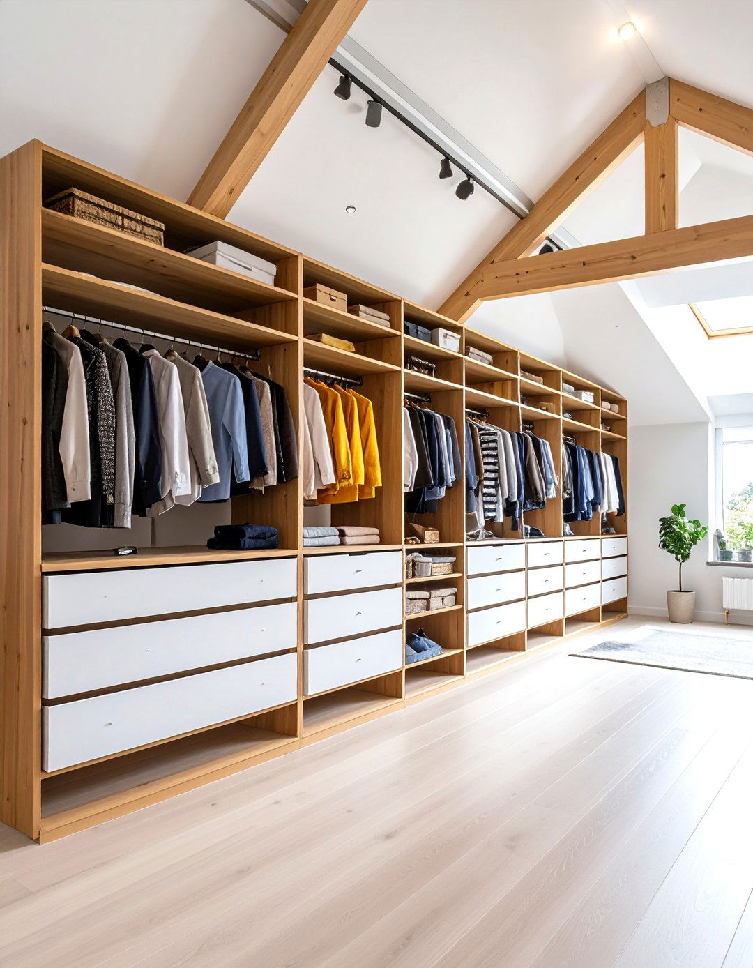 Walk in Closet Storage System - 24 Low Ceiling Small Attic Room Ideas