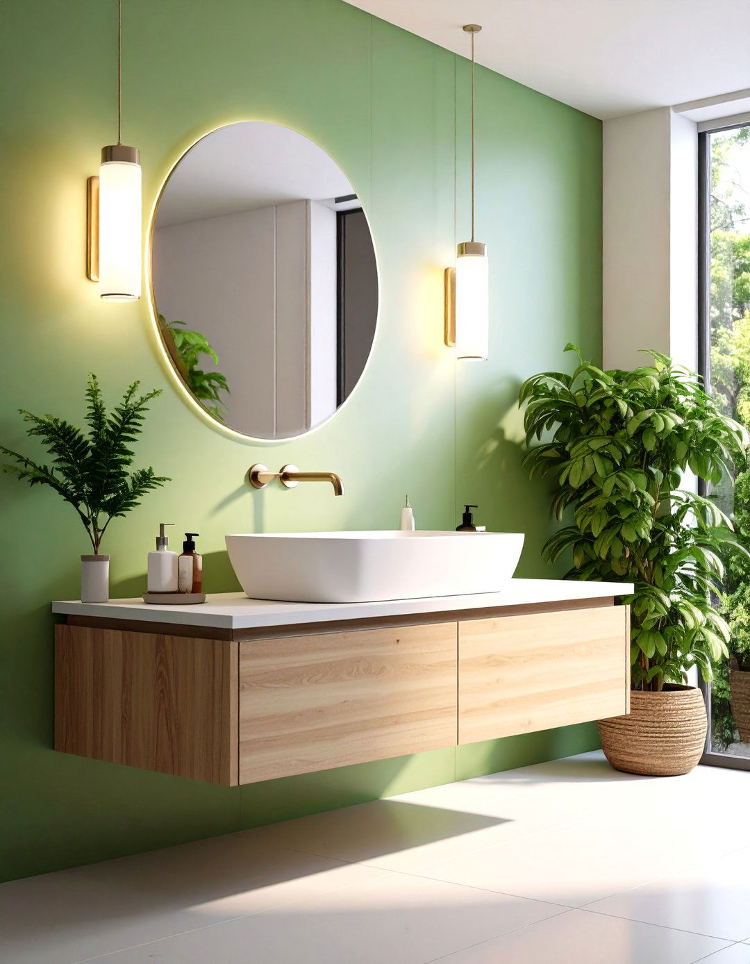 Wall Mounted Accessible Sink with Modern Fixtures - 24 Handicap Bathroom Ideas