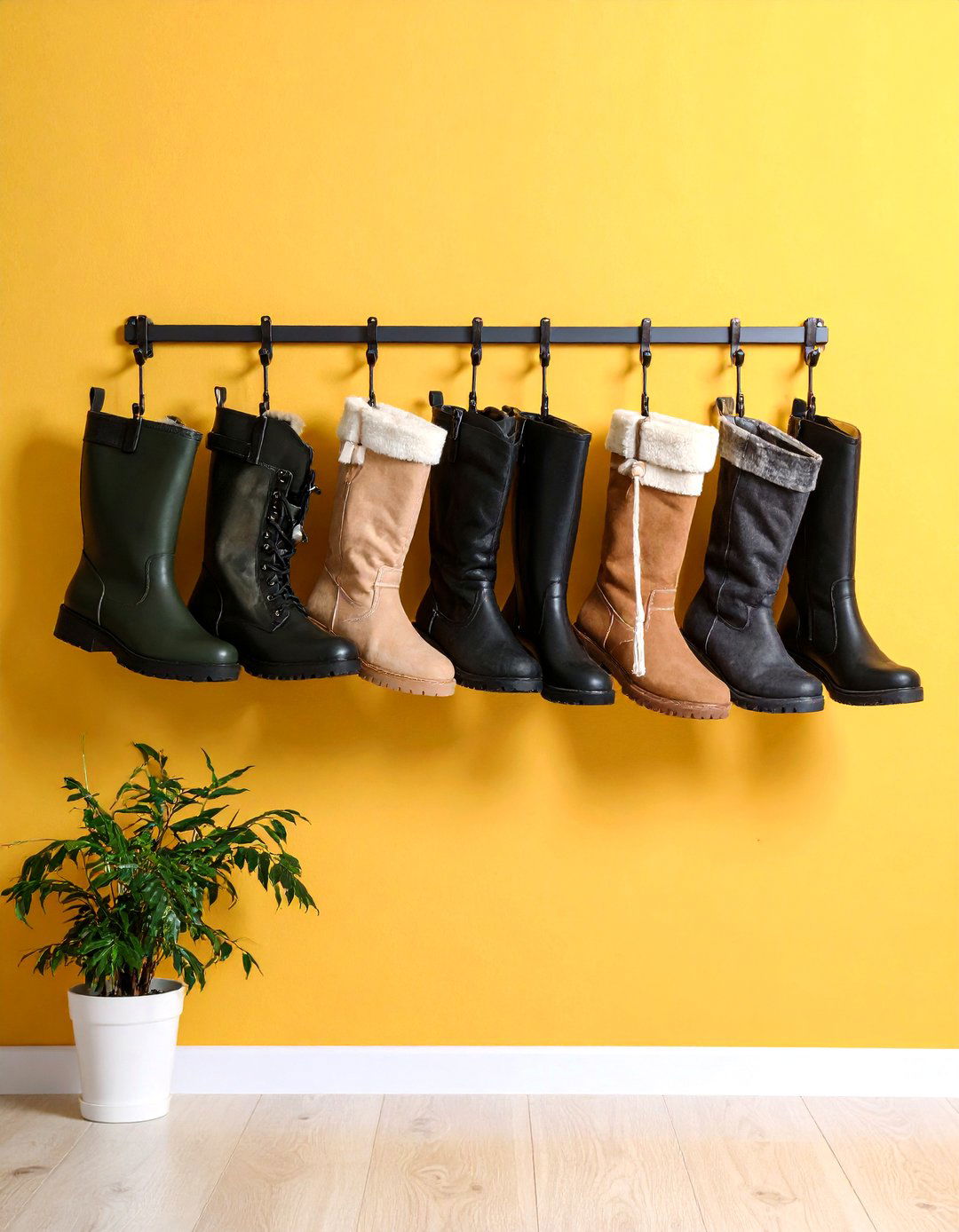 Wall Mounted Boot Hangers - 24 Entryway Shoe Storage Ideas