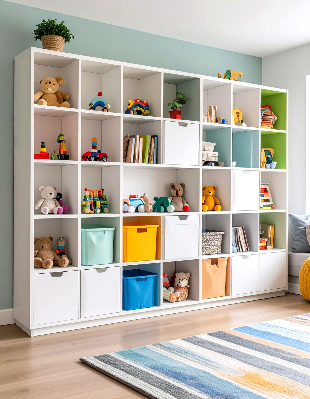 Wall Mounted Cubby Systems - 24 Living Room Toy Storage Ideas