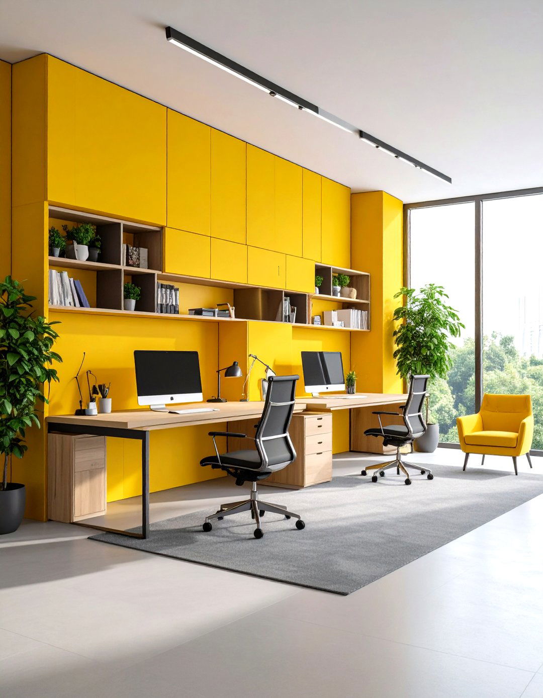 Wall Mounted Desk Configuration - 24 Office Guest Room Ideas