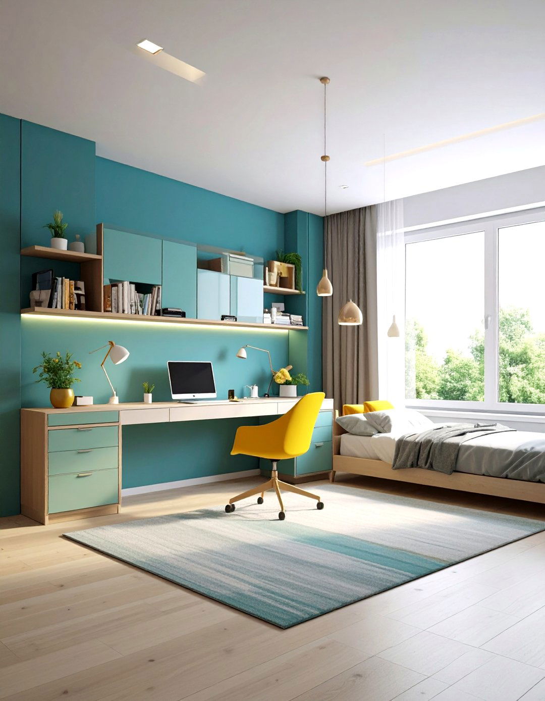 Wall Mounted Desk Guest Office Space - 24 small guest room ideas