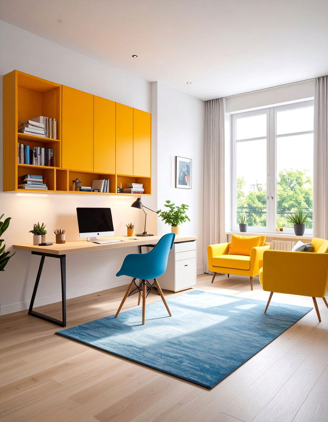 Wall Mounted Desk Office - 24 Studio Apartment Ideas